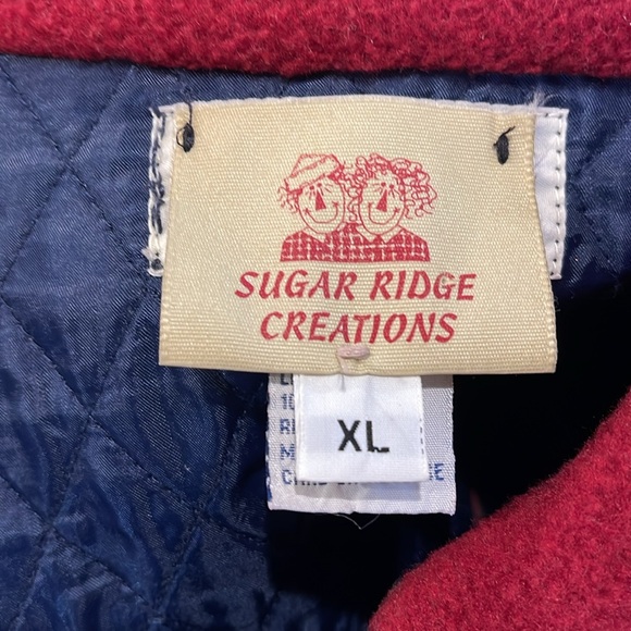 Sugar Ridge Creations Haik's denim quilted jacket with snowman appliqué size xl - Picture 7 of 8